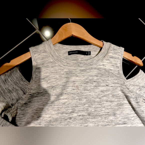 Karen Millen grey shoulder cut-out sweater size S - Picture 4 of 4